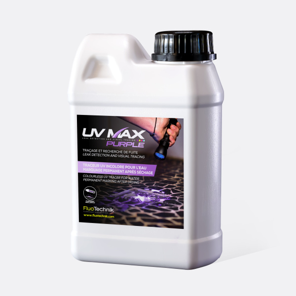 Traceur pour détection de fuite et test d'étanchéité liquide - fluorescent incolore -  UV MAX PURPLE
