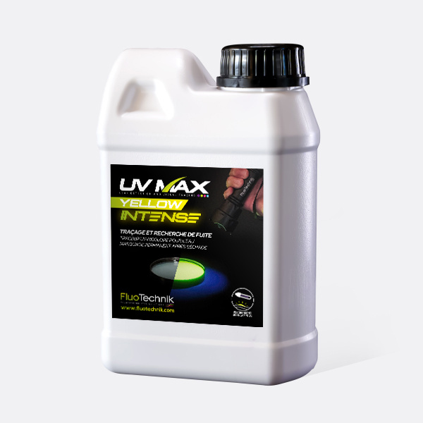 Traceur pour détection de fuite et test d'étanchéité liquide - fluorescent incolore -  UV MAX YELLOW INTENSE
