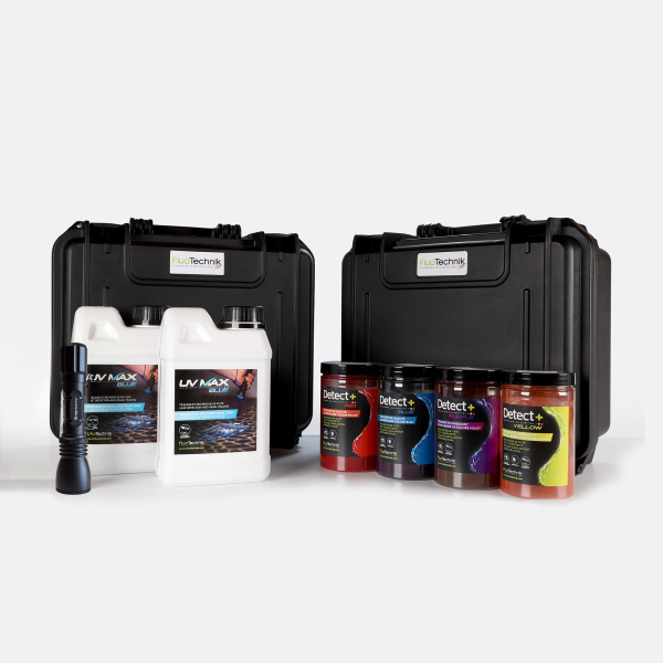 Kit traçage et détection de fuite - 4 couleurs + 2 incolores- PACK PRO LAMPE  UV 6 W