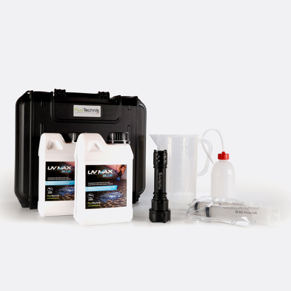 Kit traçage et détection de fuites liquide fluorescent incolore - PACK PRO UV MAX BLUE