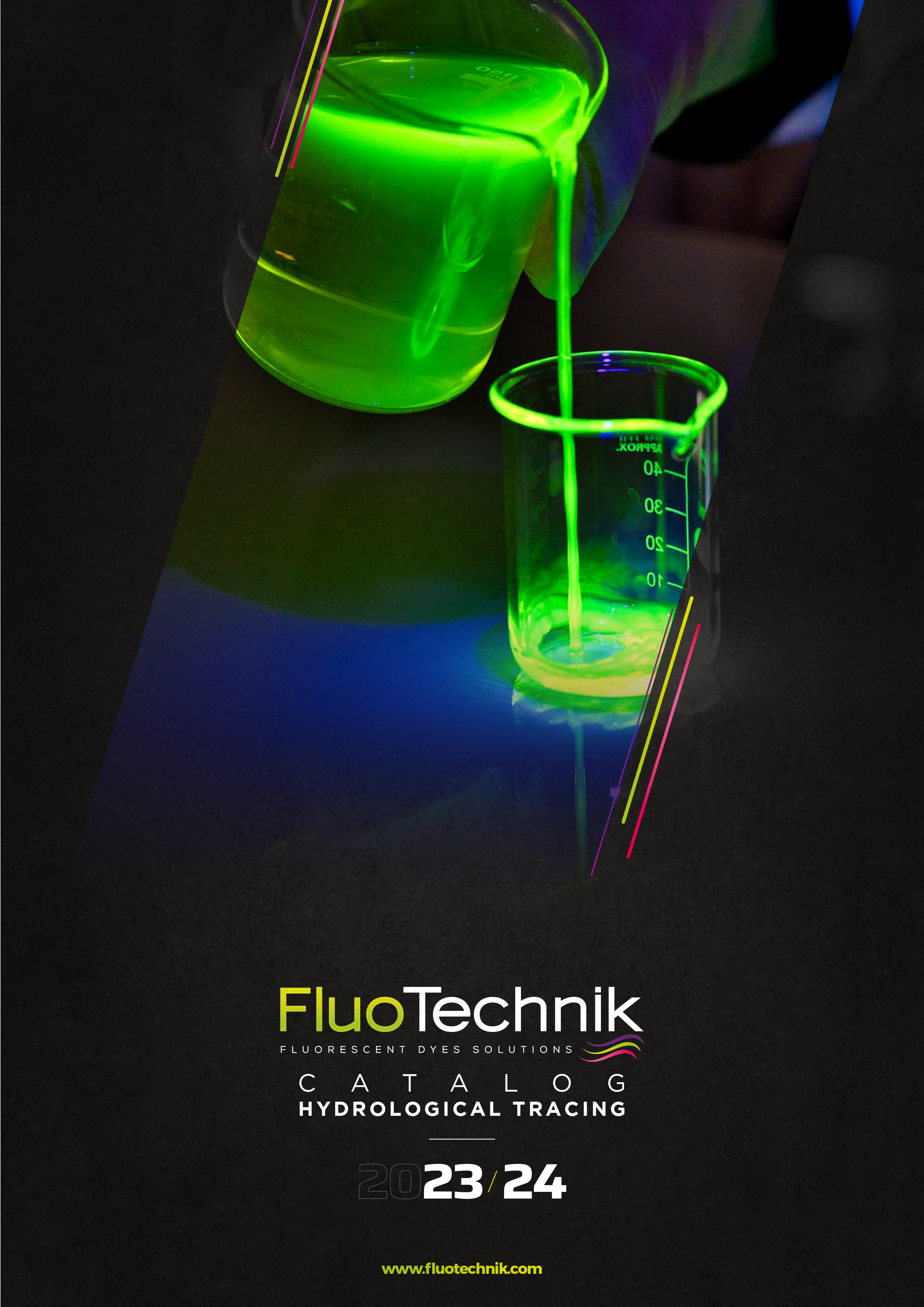 Catálogo de Fluotechnik de trazadores artificiales en hidrología